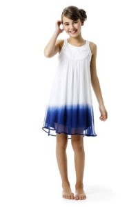 ملابس الأطفال: فستان أبيض و أزرق للبنات