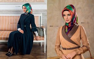 ملابس المحجبات: معاطف بألوان الخريف مع حجاب مناسب
